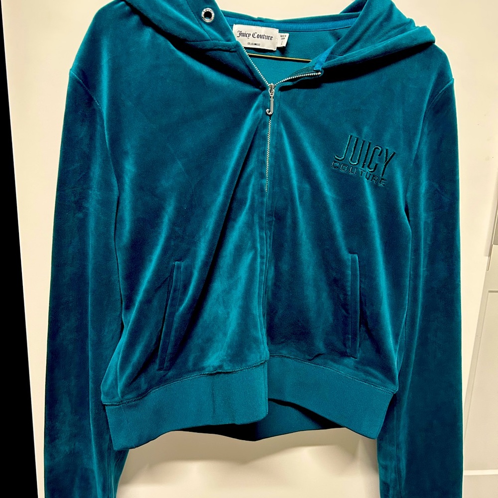 Juicy Couture Teal Velour Hoodie